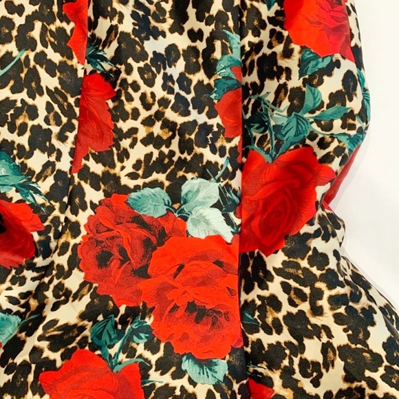 Cheetah Rose Print Flute Skirt- Size 11-12 - Picture 5 of 6